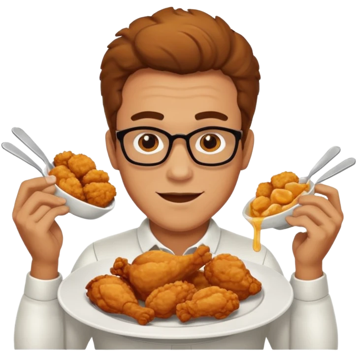 
man enjoying a plate of chicken emoji