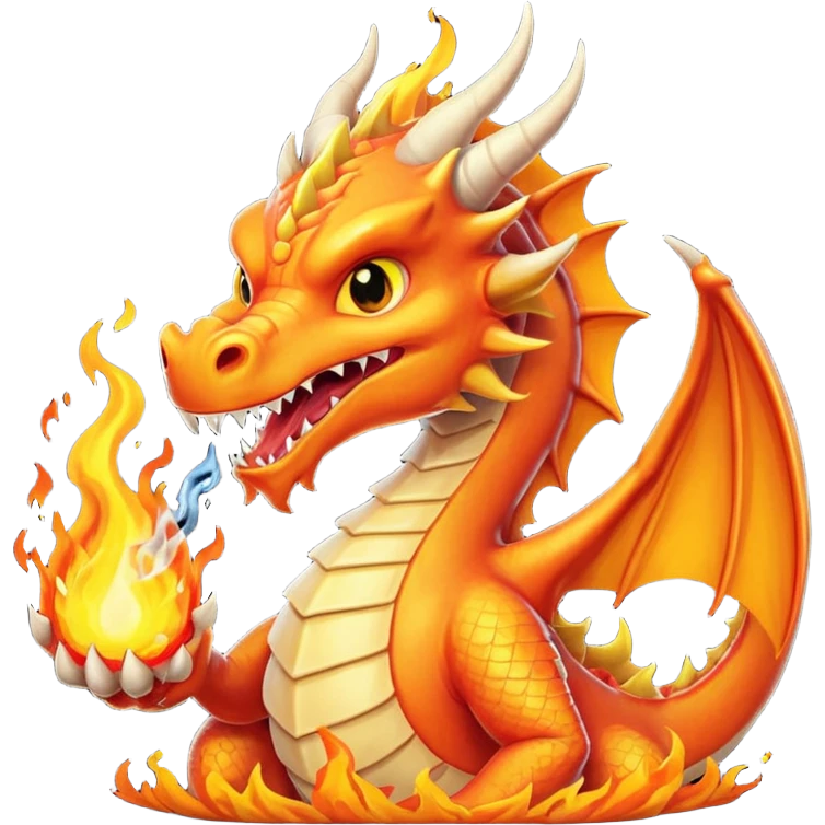 Dragon spitting fire at game of thrones   emoji