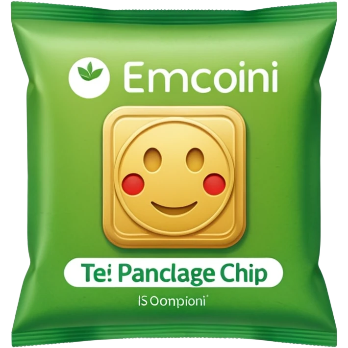green pacaged chip without writing emoji