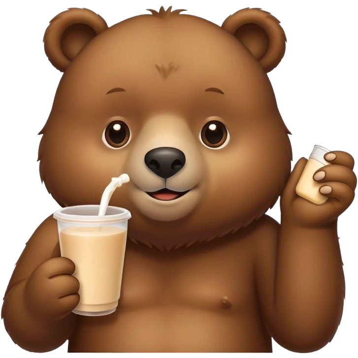 Bear with milk tea emoji