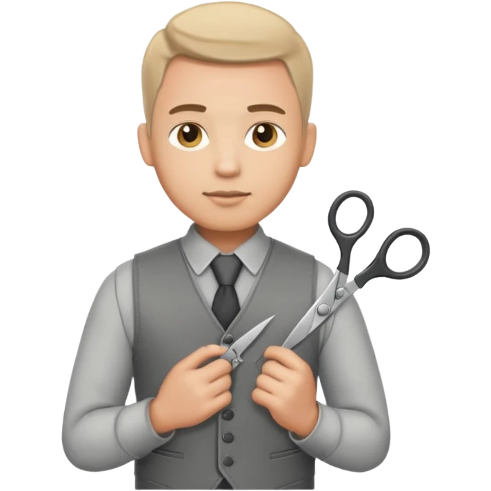 tailor man with scissors emoji