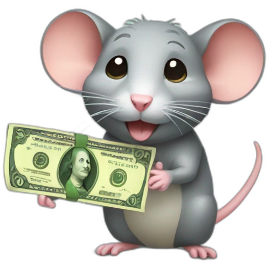 Rat with money emoji