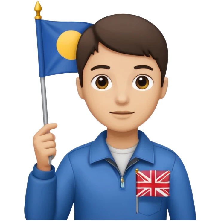 Guide + small flag, Tour Group. emoji