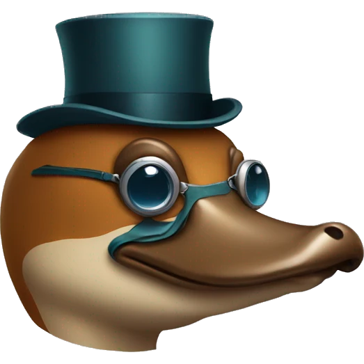 Platypus wearing a monocle  emoji