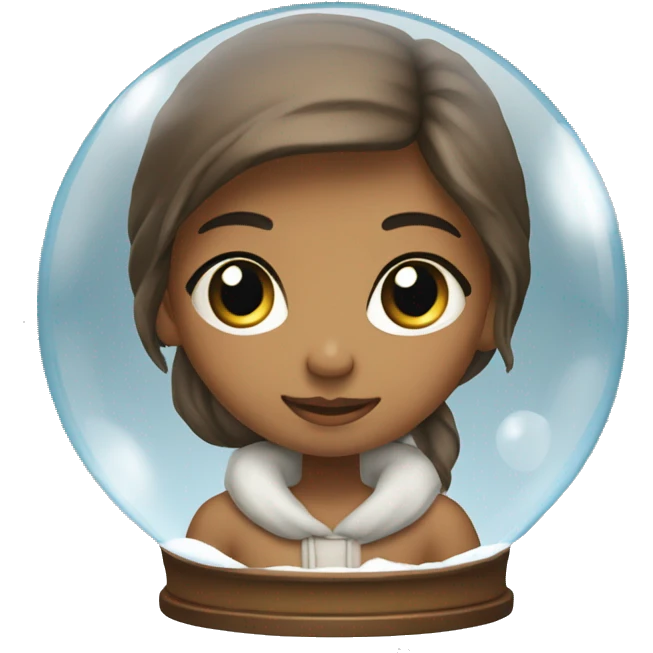 A little grirl with snow globe emoji