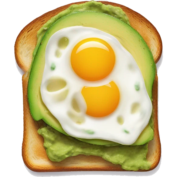 Avocado toast with fried egg emoji