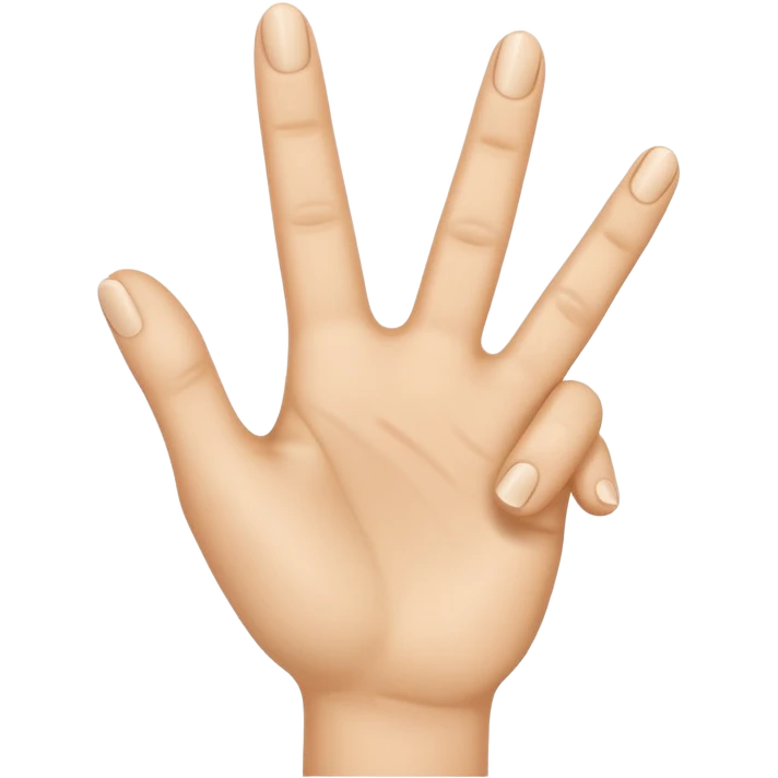 Three fingers up of a beige hand emoji