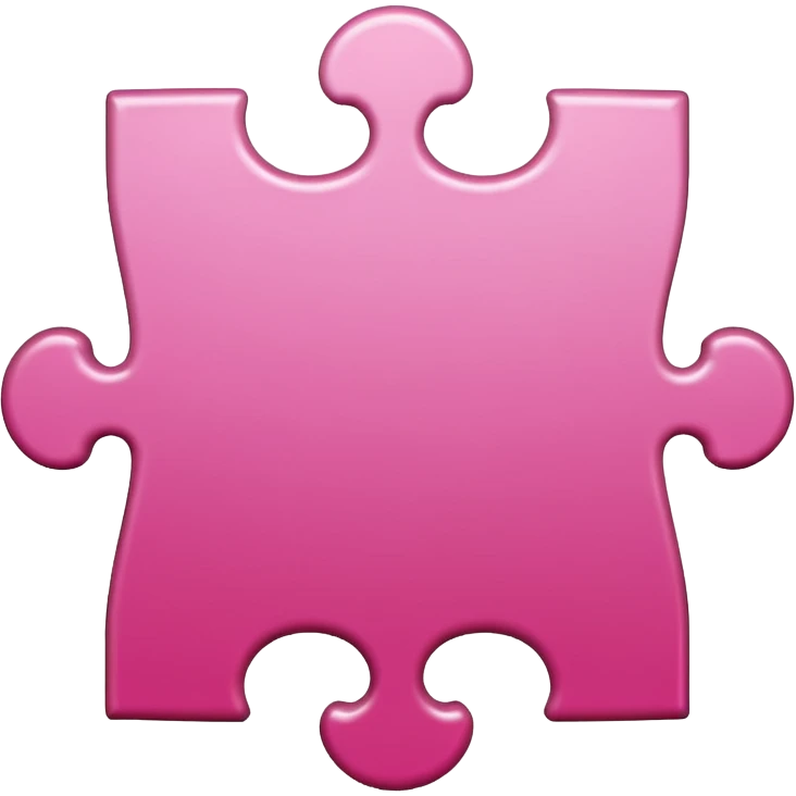 puzzle piece emoji, classic jigsaw shape, pink emoji