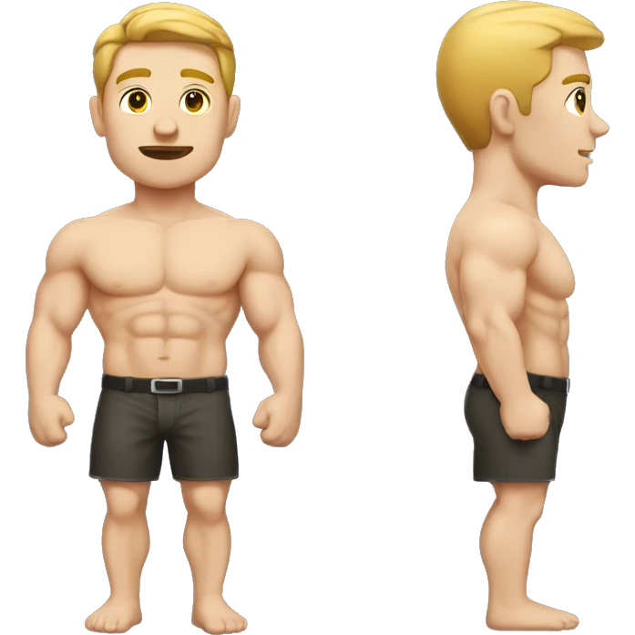 Muscular white male emoji