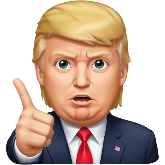 Donald Trump sticker shows victory sign, realistic face emoji