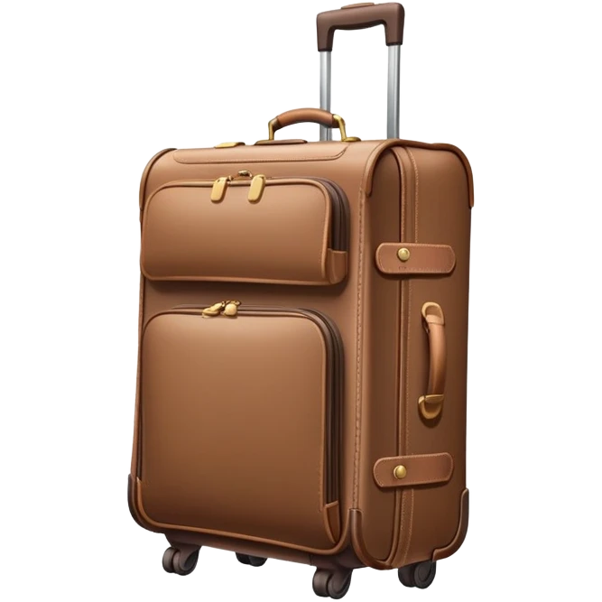 Rolling luggage with handle, muted colors, not vibrant emoji