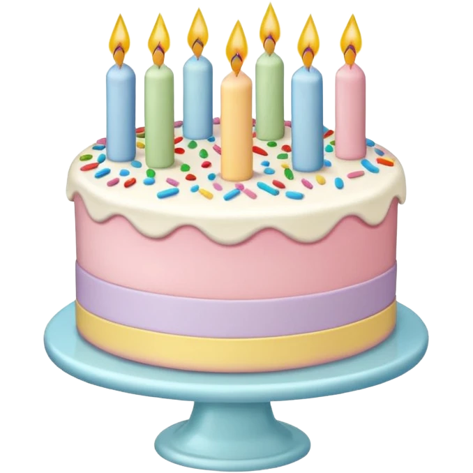 1 layer pastel birthday cake emoji