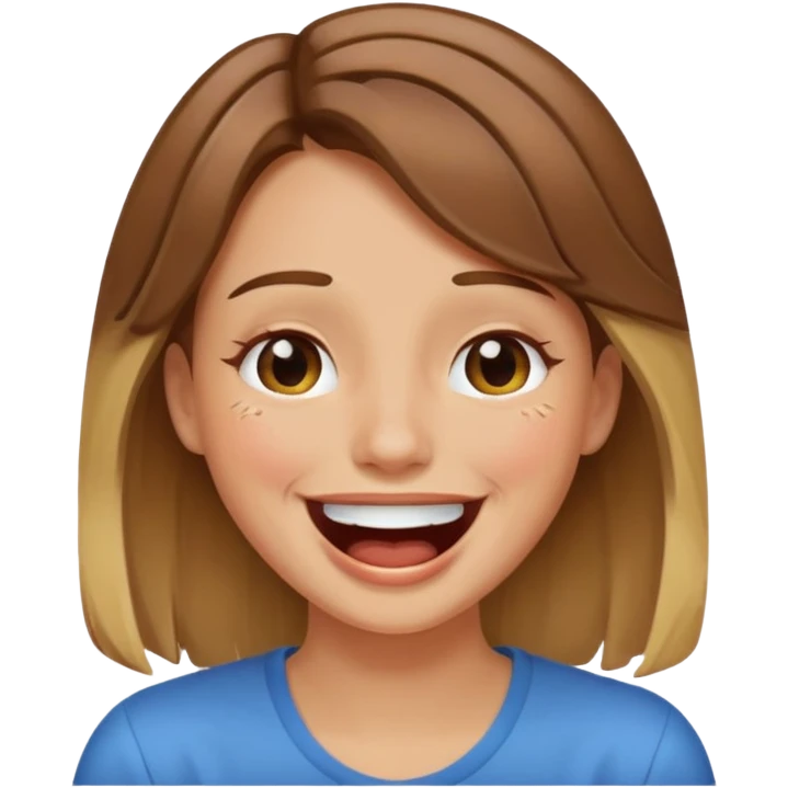 Laughing a lot with tears coming from eyes brown hair with highlights emoji