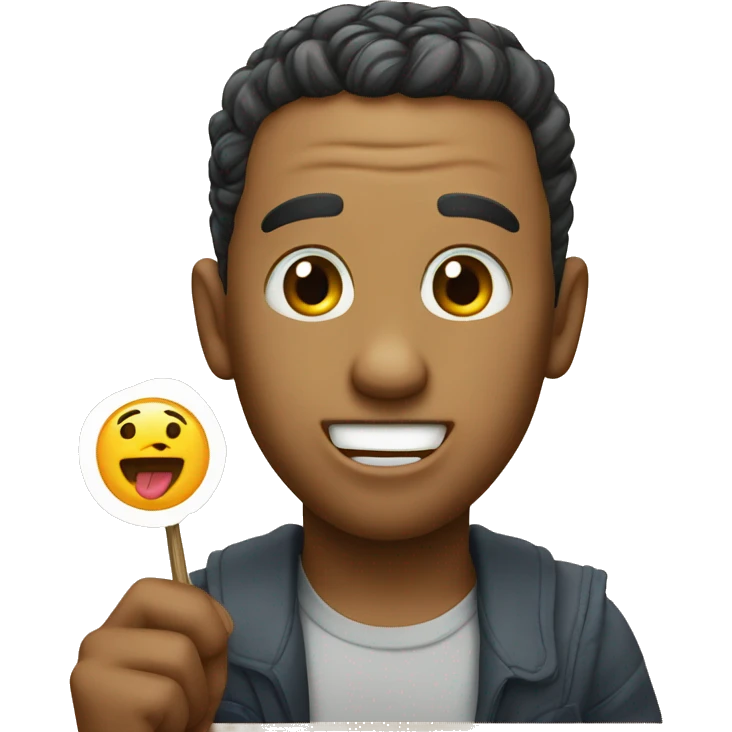 Postcard with an emoji with his tongue sticking out emoji