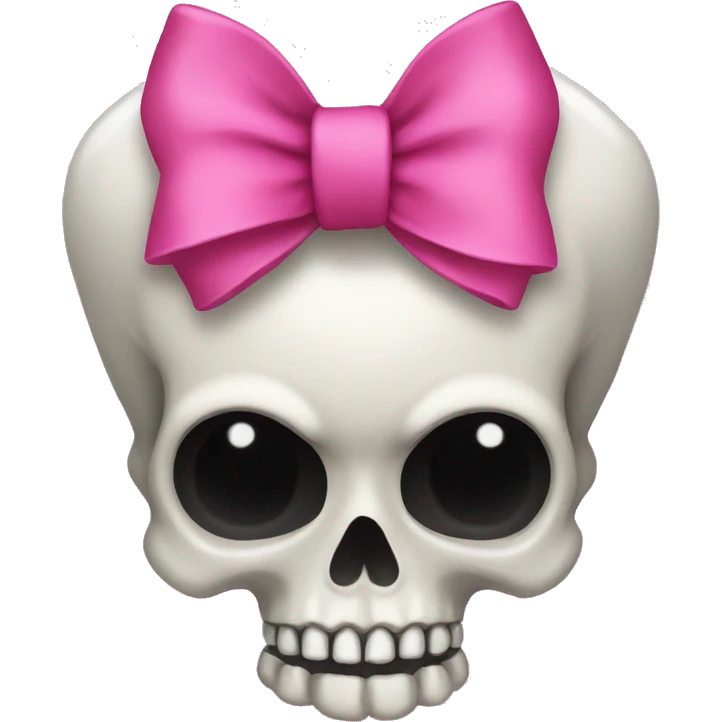 Skull with a pink bow emoji