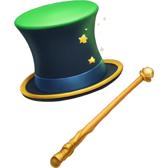 magic hat and wand emoji