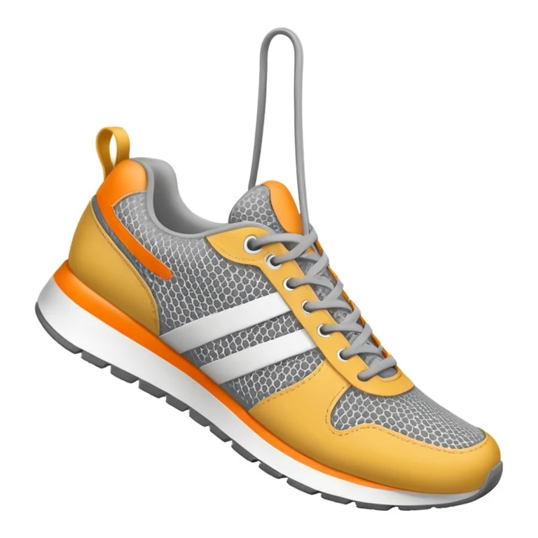 running sneakers hanging by their laces, clean, simple emoji