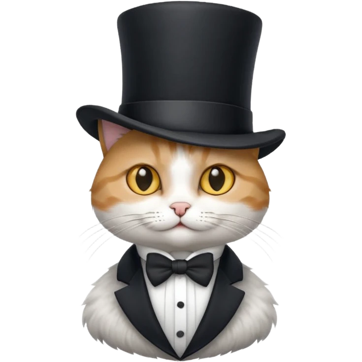 cat wearing a tophat emoji