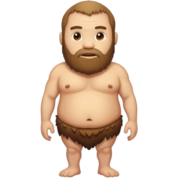 Balding fat beardless caveman body emoji