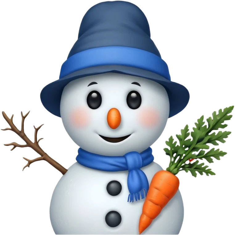 snowman wearing blue hat emoji