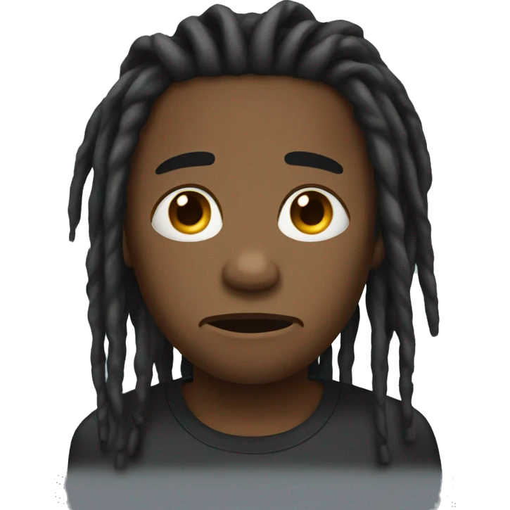  black male with dreads crying emoji