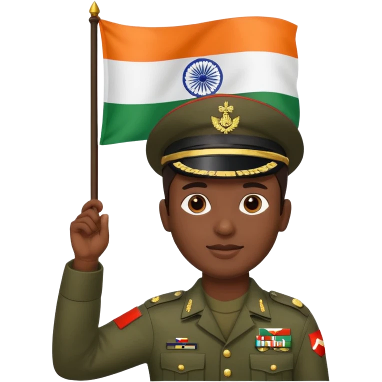 Indian army with indian flag emoji