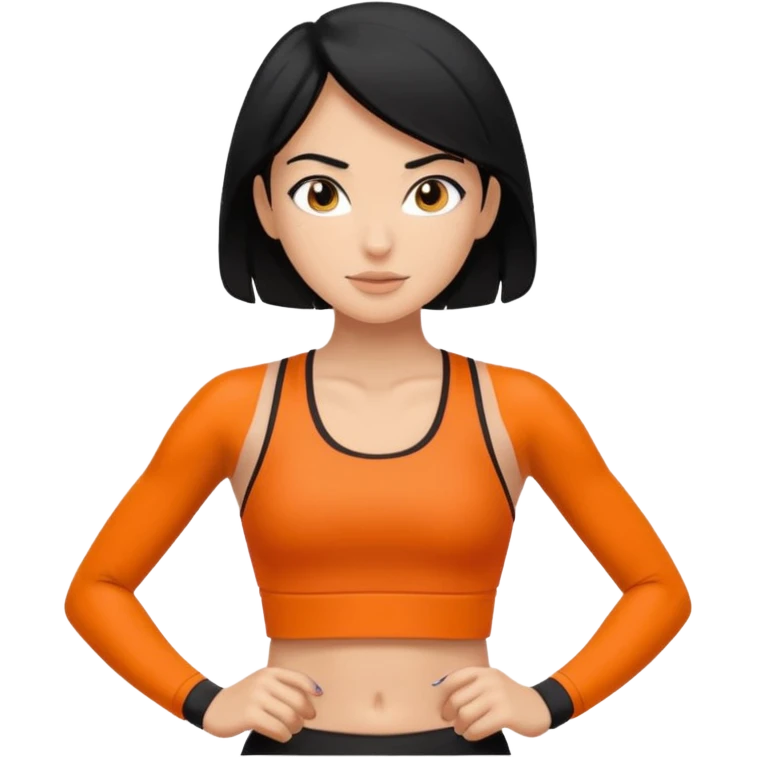 sporty girl black hair emoji