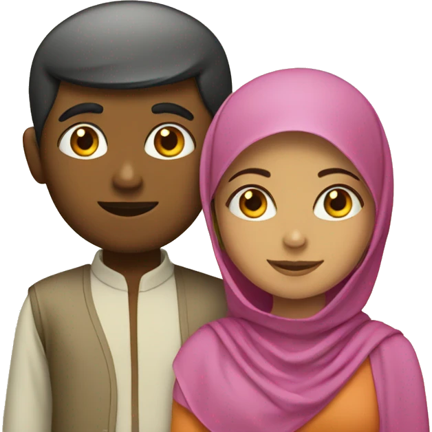 muslim girl with hindu boy emoji