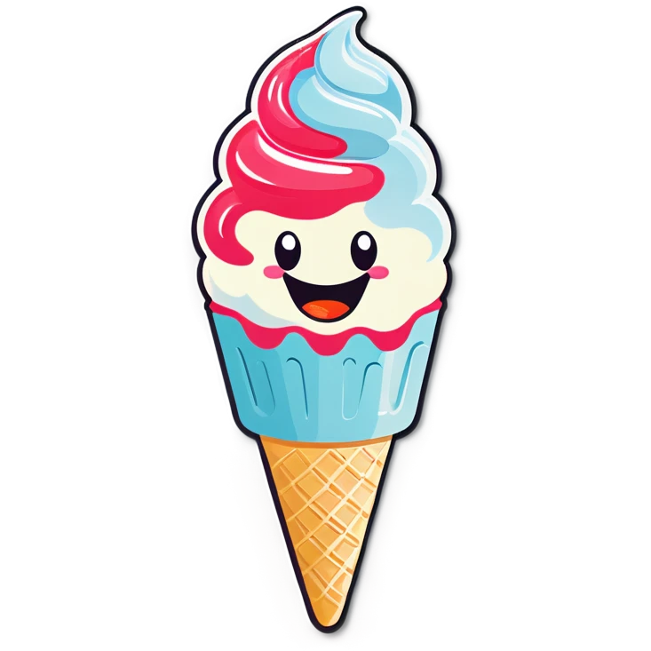 Smiling ice cream emoji