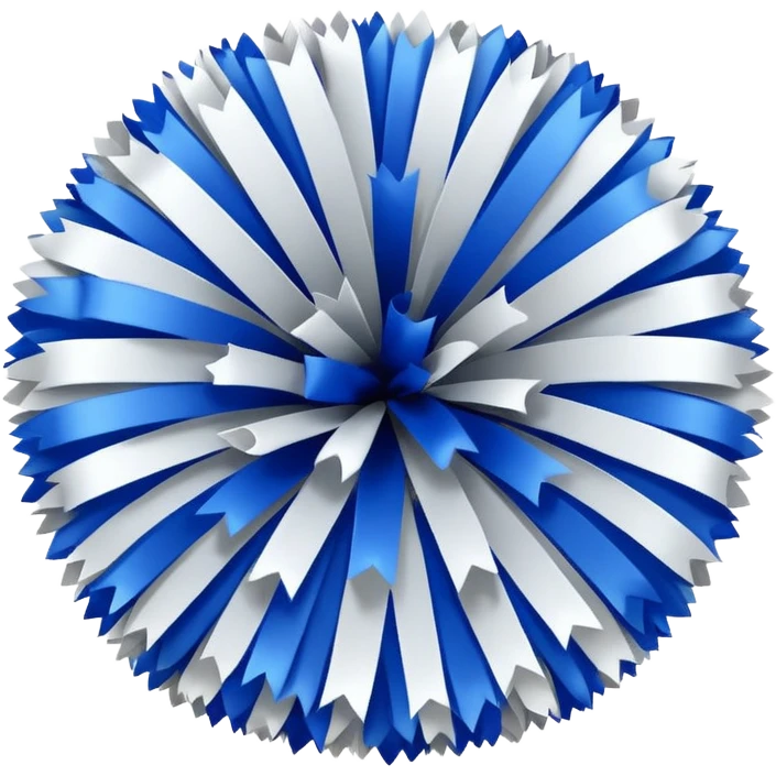 White, blue, silver cheerleading pom poms only emoji
