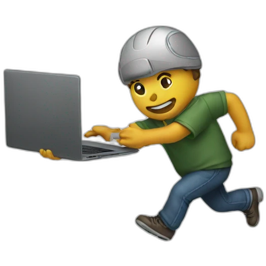 throwing laptop away emoji