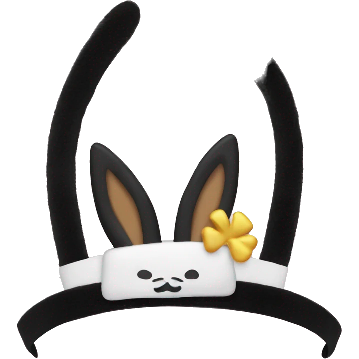 black colored playboy bunny headband  emoji