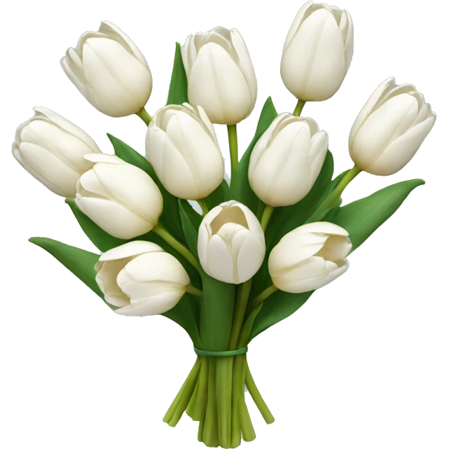 white tulip bouquet  emoji