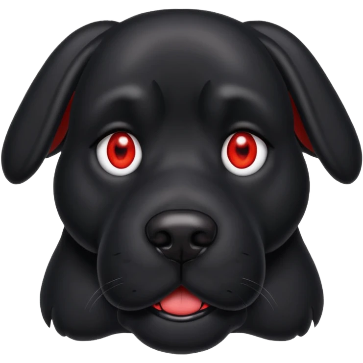 big red eyed black dog  emoji