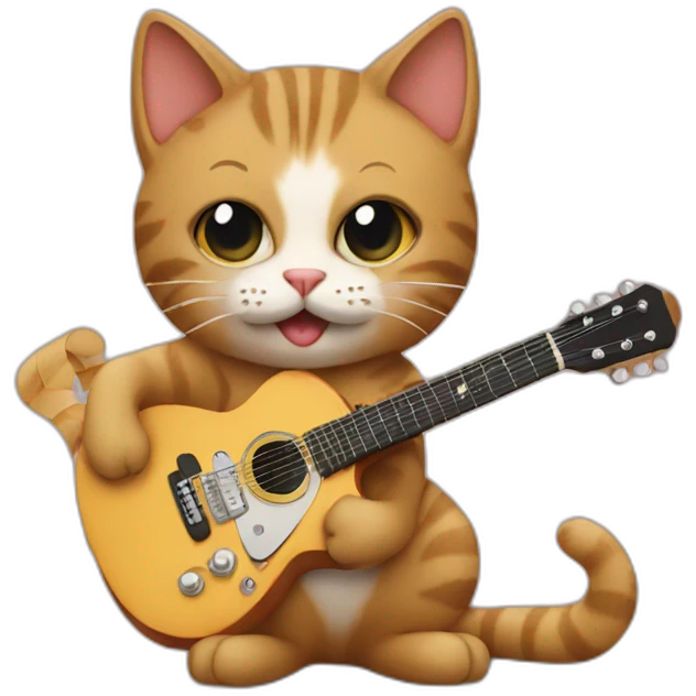 Cat playing guitar emoji