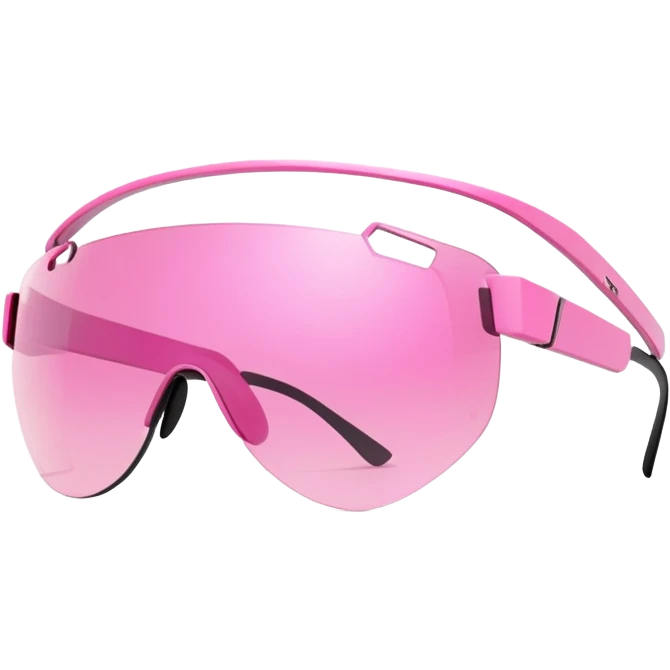 slim frameless pink visor sunglasses, Y2K cyber style, single piece lens emoji