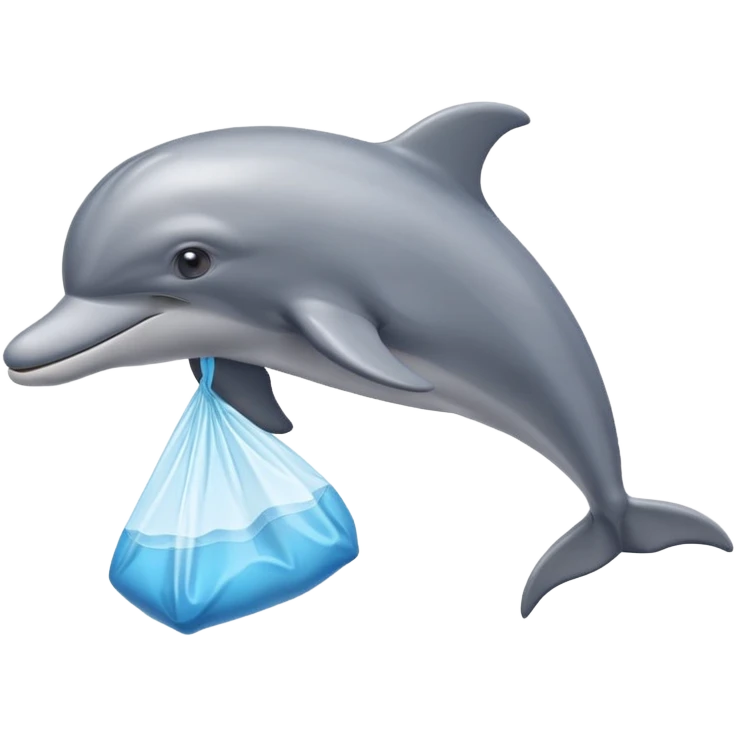 dolphin with plastic bag emoji