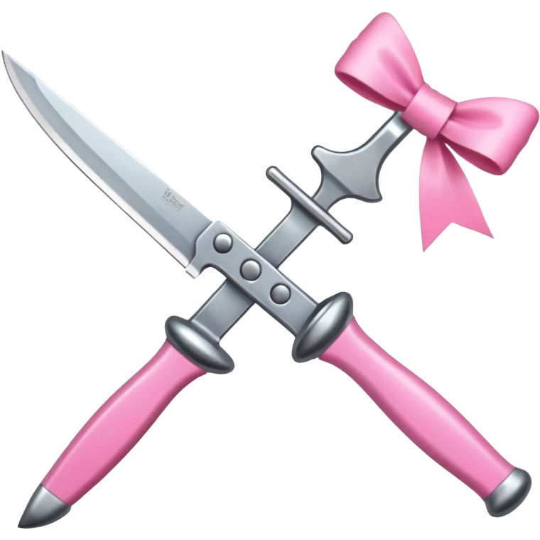 Pink bow knife  emoji