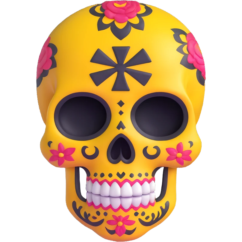 Sugar skull with wu-tang clan logo incorporated emoji