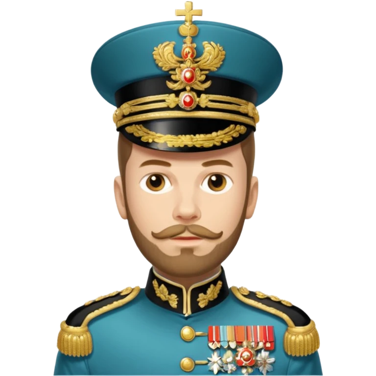 Nicholas II, Russian tsar, ornate uniform emoji