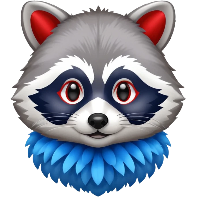 Mache einen Waschbären der PomPoms in der Hand hat. emoji