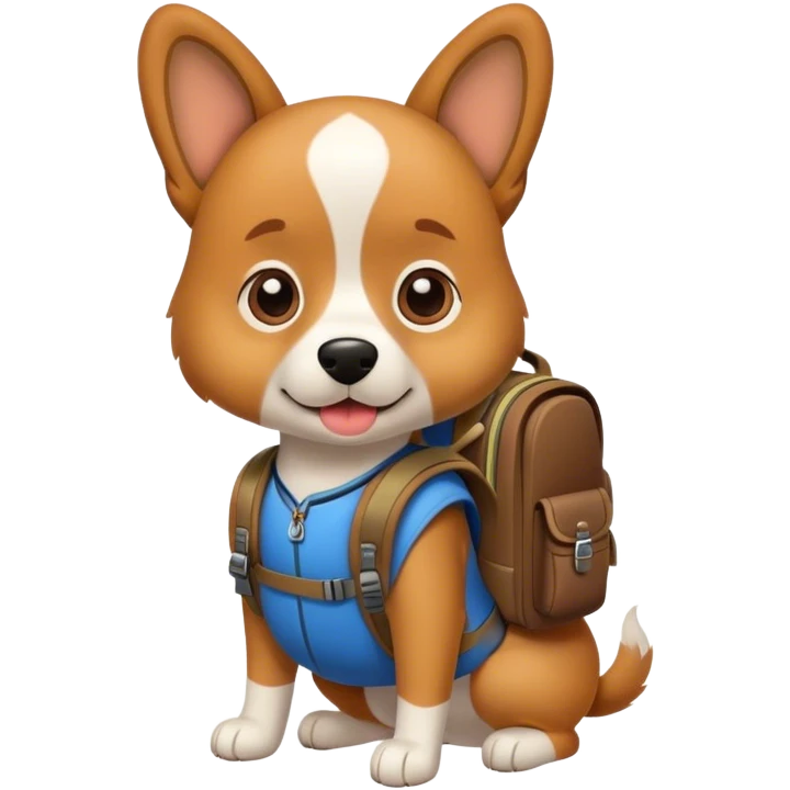 Dog woth backpack emoji