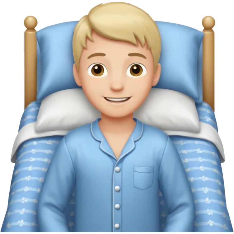 emoji- of a smiley boy getting up from a bed emoji