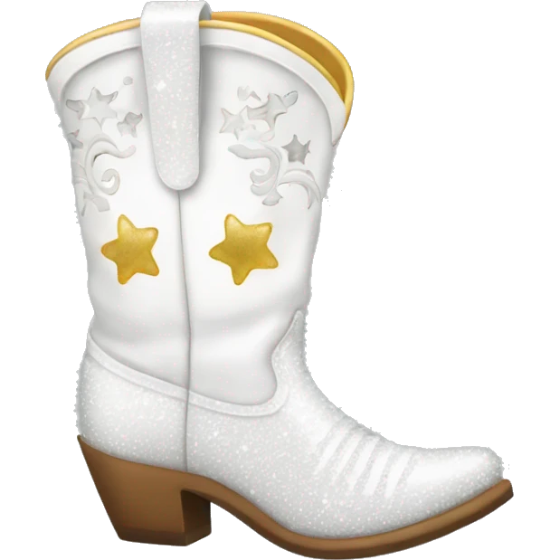 White sparkling cowgirl boots emoji