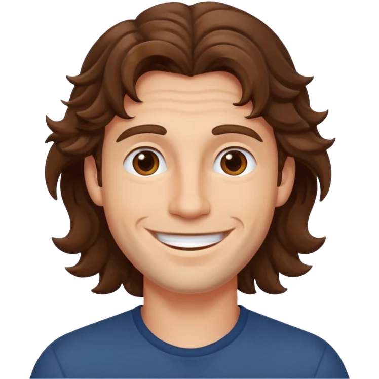 a man with wavy brown hair emoji