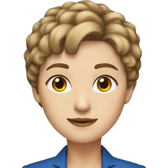 white woman brown short hair and blue blazer emoji