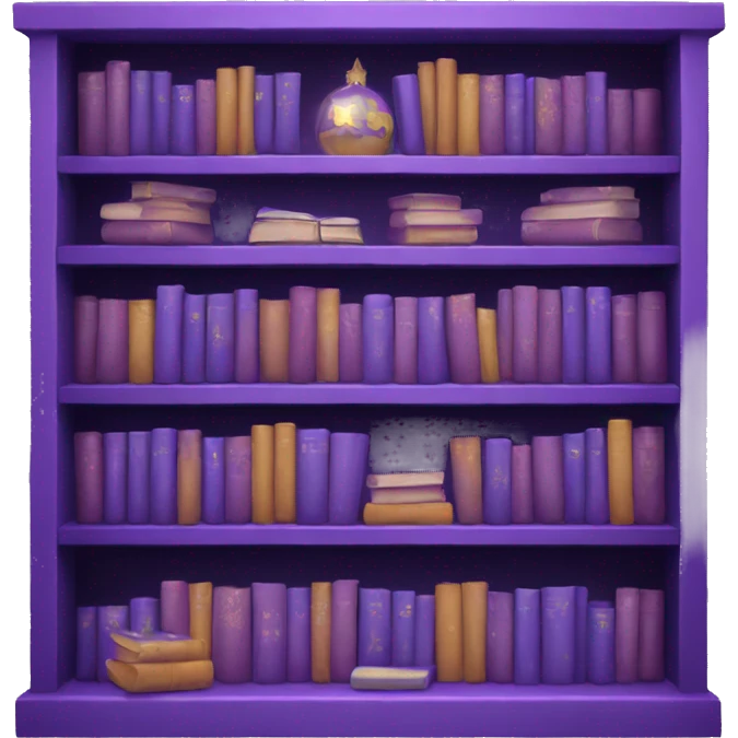 Purple Christmas bookshelf emoji