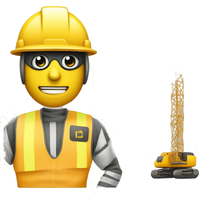 i want an emoji of a yellow robot but with a construction hat. i want a simple emoji  like the type on iphones emoji