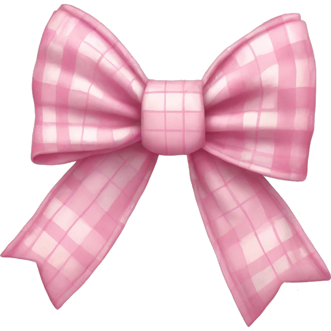 pastel pink plaid bow emoji