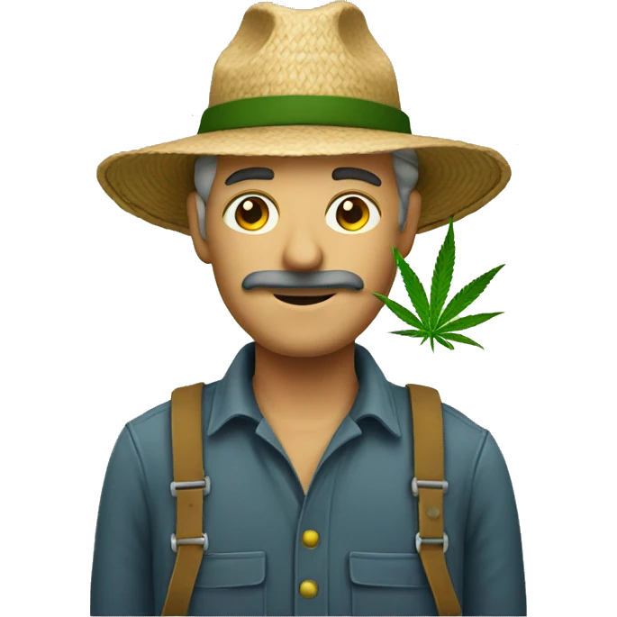 farmer with cannabis emoji